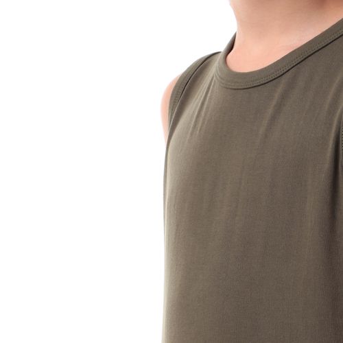 Kady Cotton Plain Round-Neck Sleeveless Top for Girls