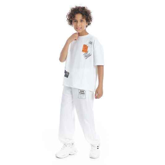 Front Printed Pajama Set With Pant