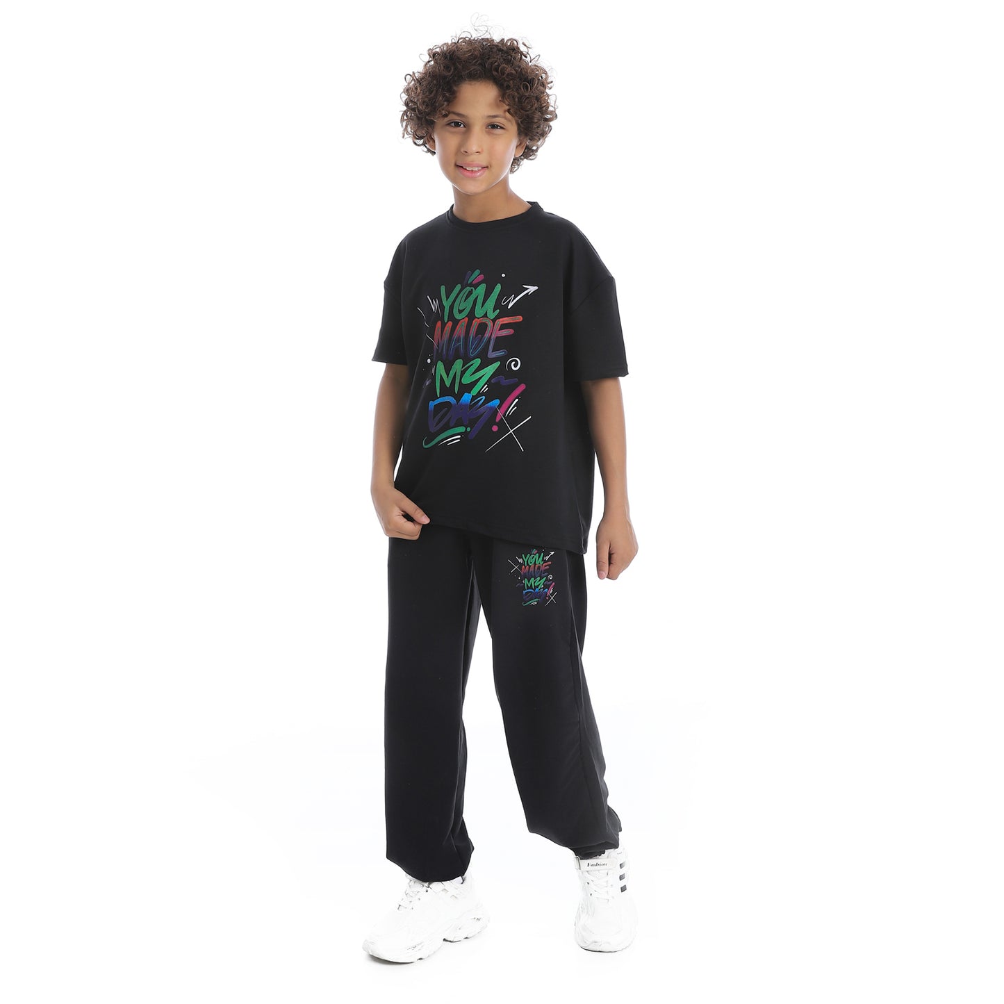 Front Printed Pajama Set With Pant