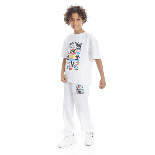 Front Printed Pajama Set With Pant