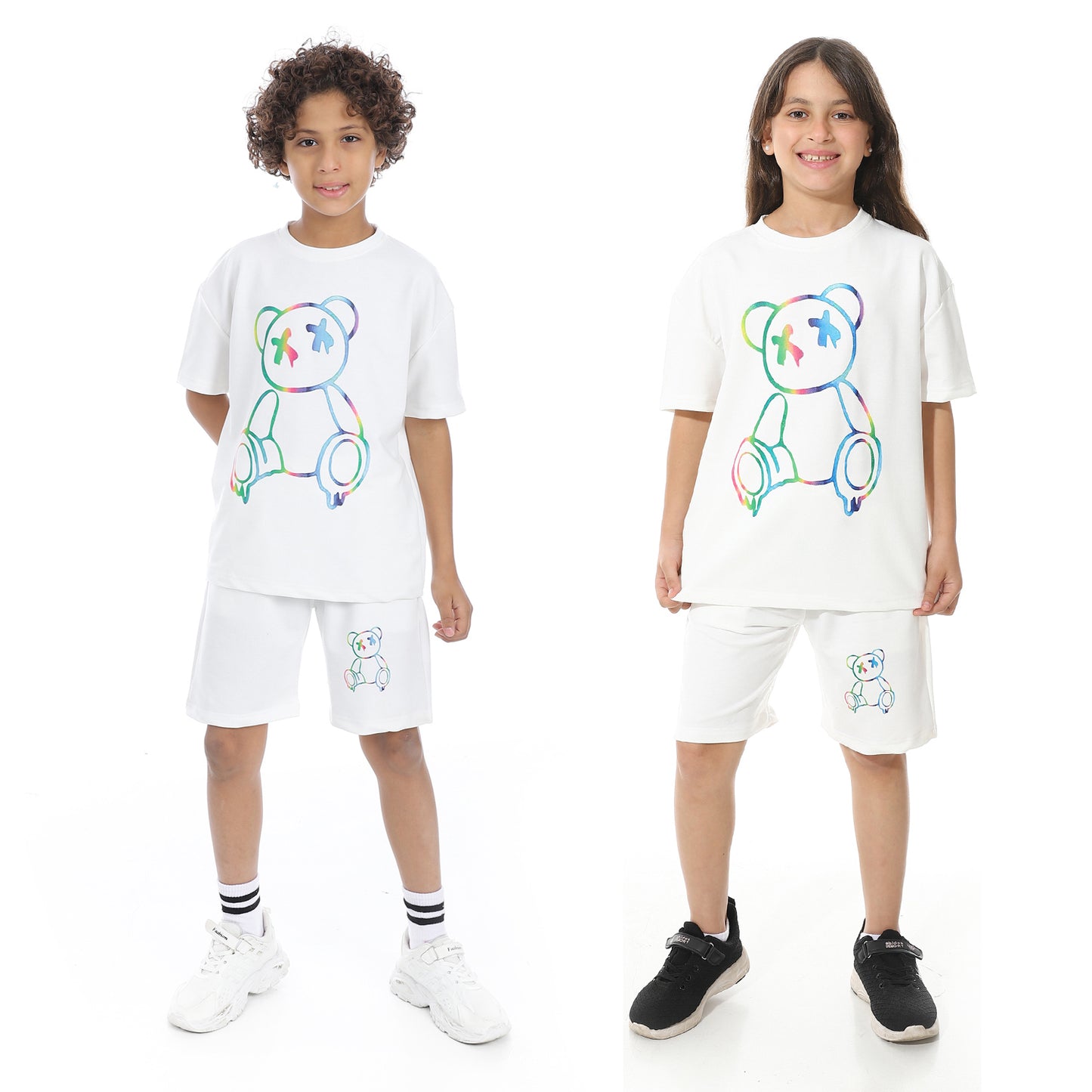 Front Printed Pajama Set With Short
