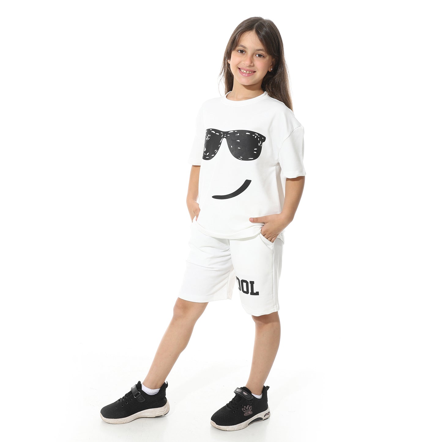 Front Printed Pajama Set With Short