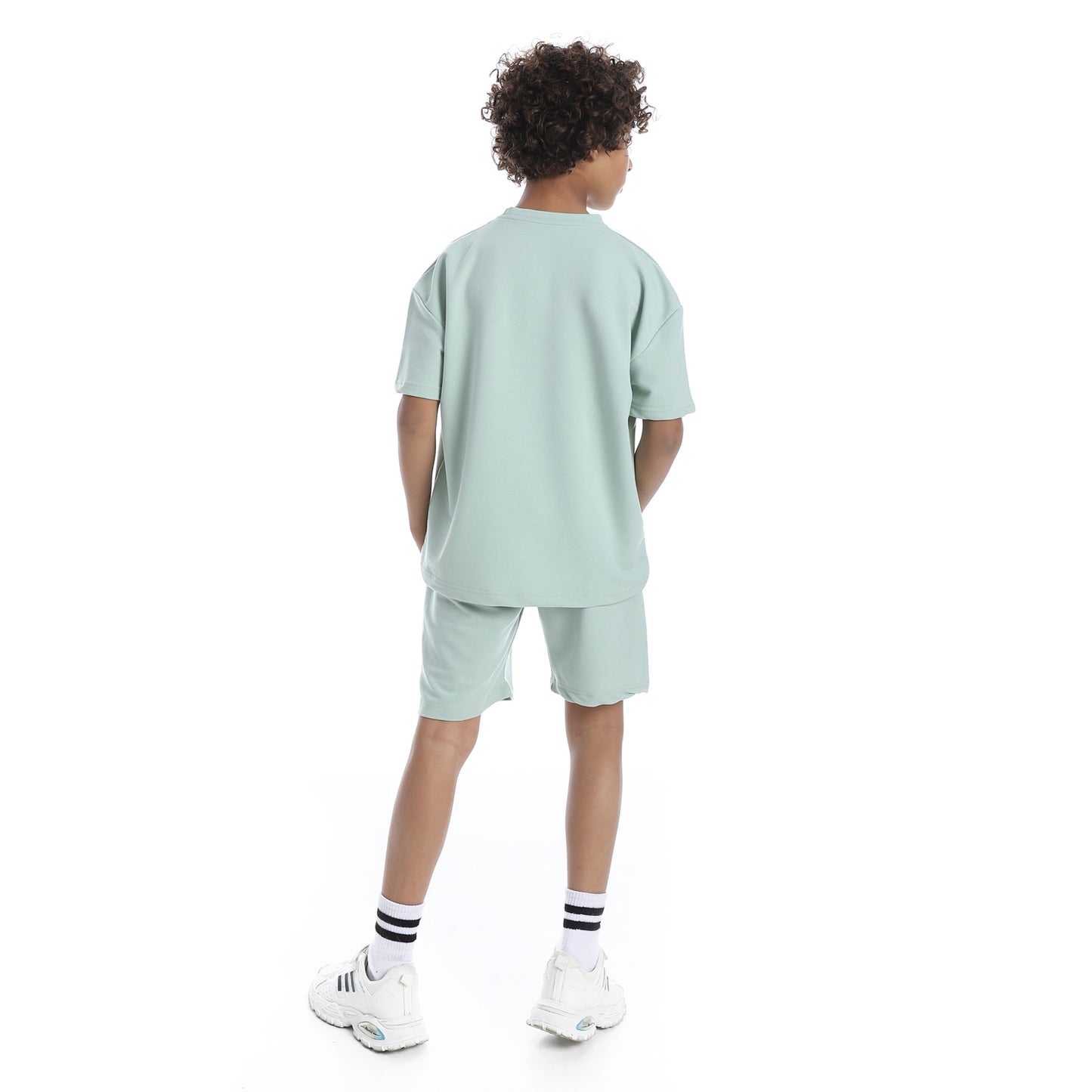 طقم بيجامة بطبعة أمامية مع شورت