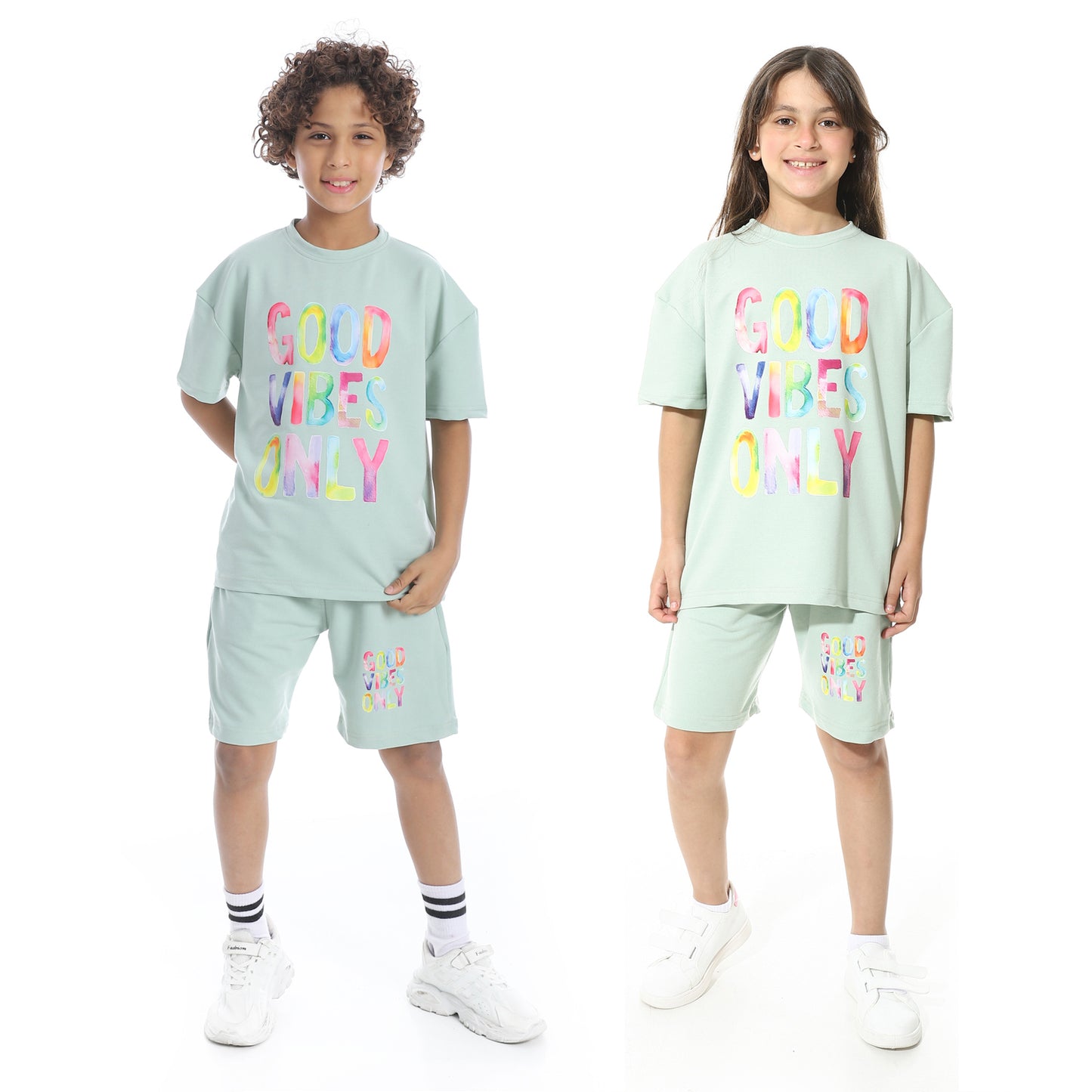 Front Printed Pajama Set With Short