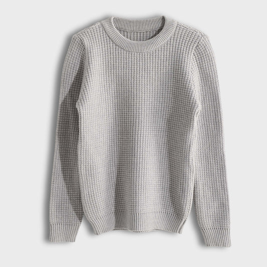 Bucklet Round Neck Plain Biscuit