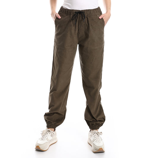 off cliff Velvet Pants Casual With Elastic Hem men