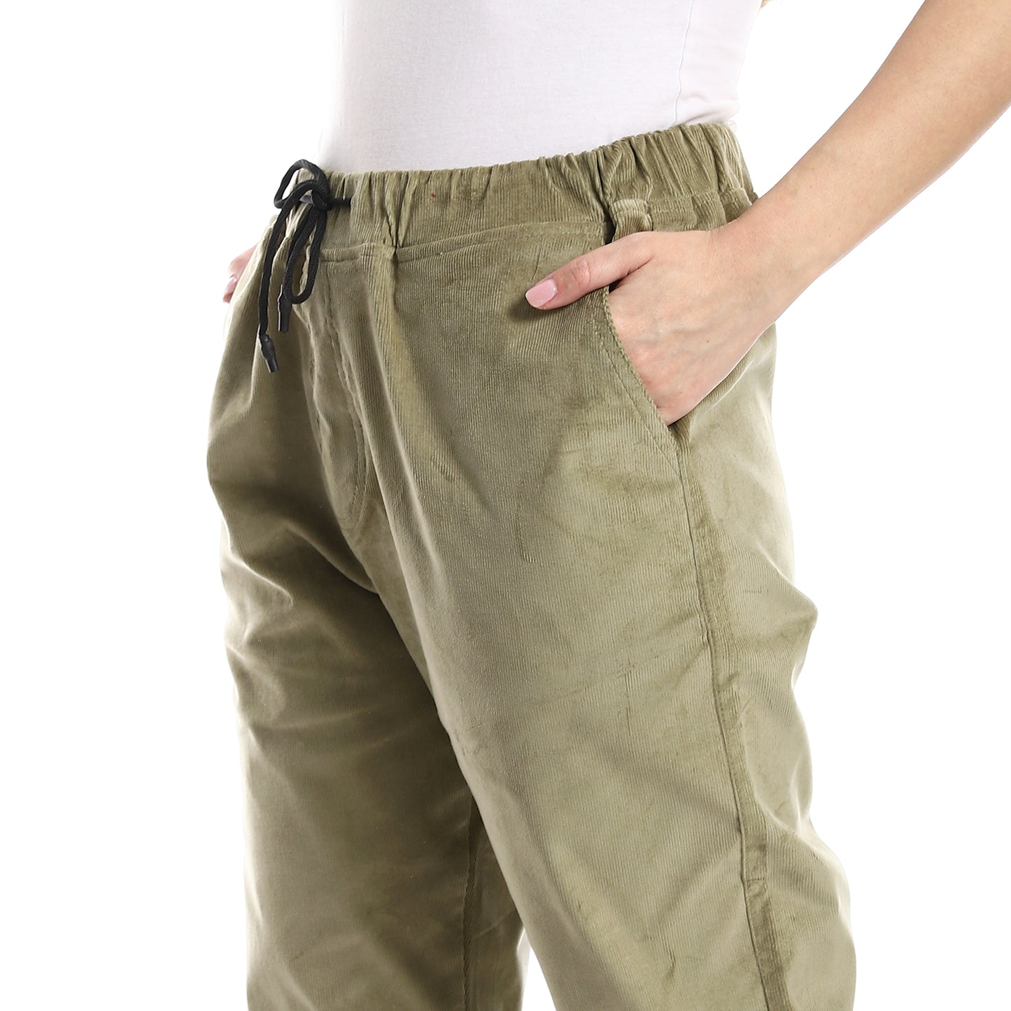 off cliff Velvet Pants Casual With Elastic Hem men