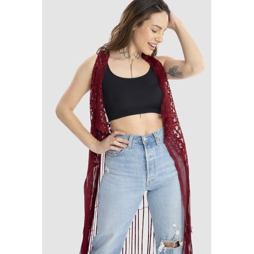 Mesh Cardigan - Marron.