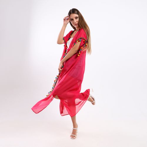 Tassels Summer Lace Cover Up With Side Slits