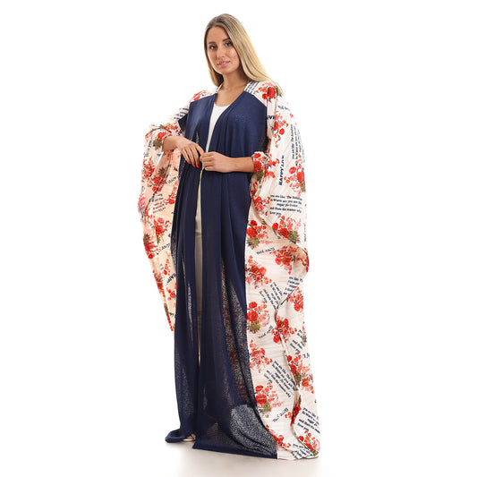 Jamila Women Short Sleeves Slip On Self Printed Kimono