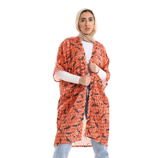 Jamila Women Eyelash Open Neckline Long