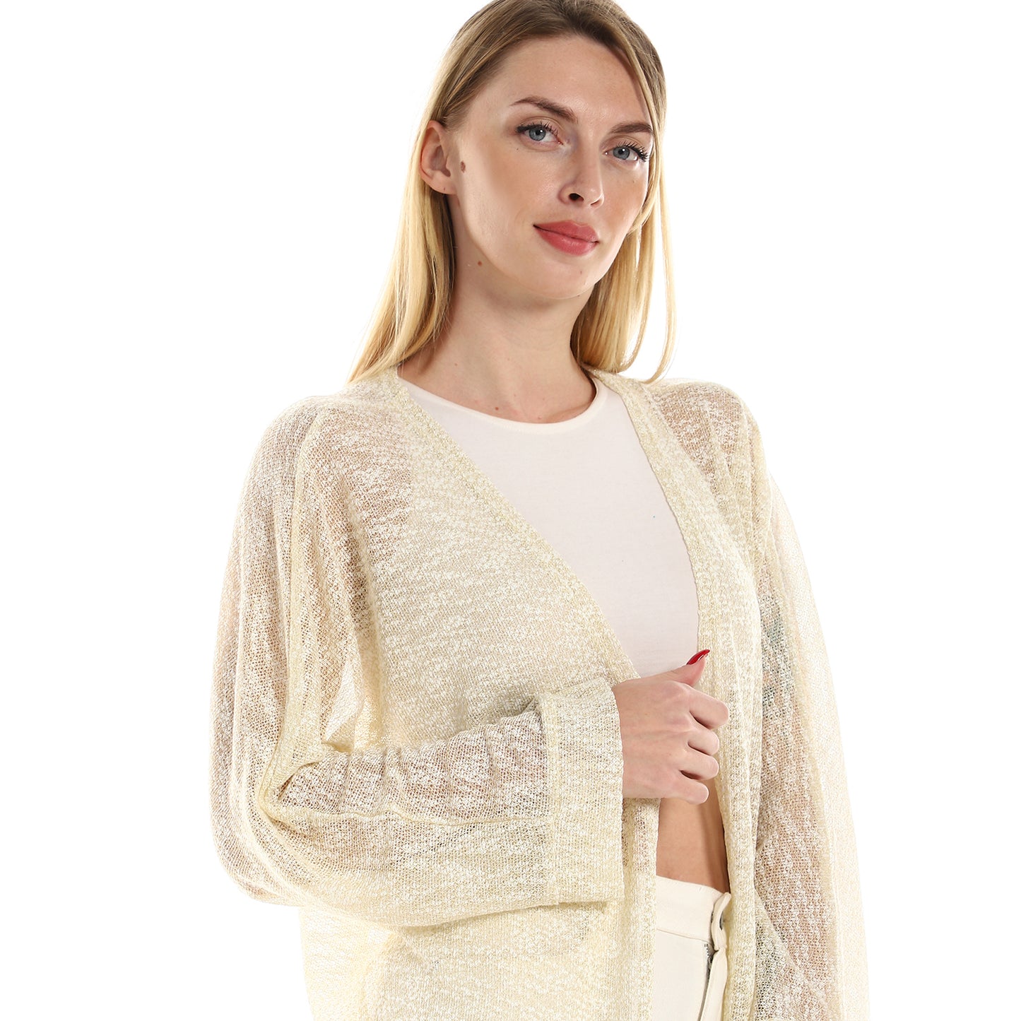 جميلة للنساء محبوكة بأكمام طويلة ومقاس كبير