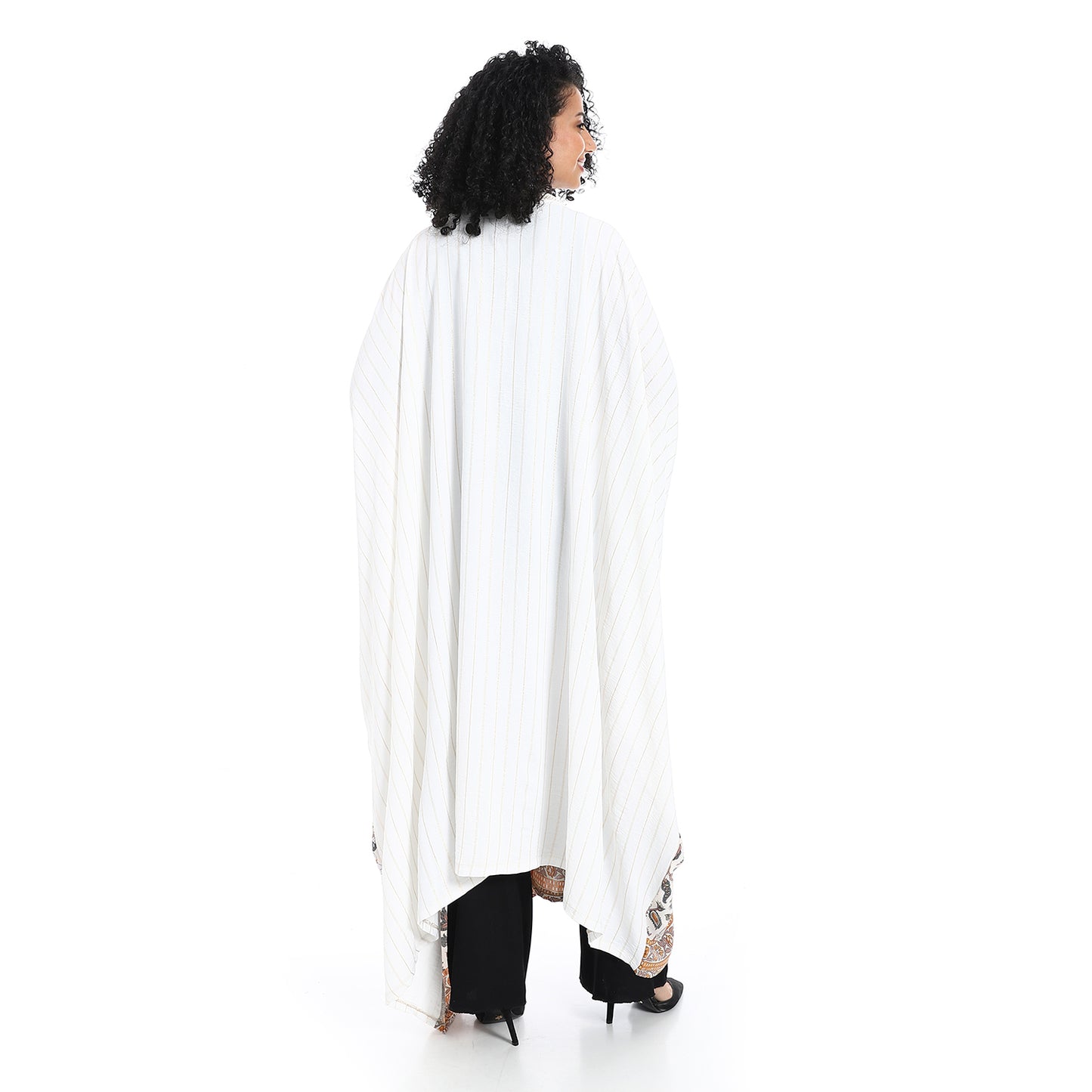 Plain back patterned women's cardigan