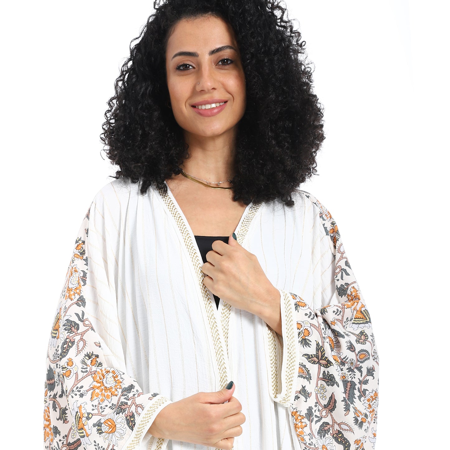 Plain chest patterned women's cardigan
