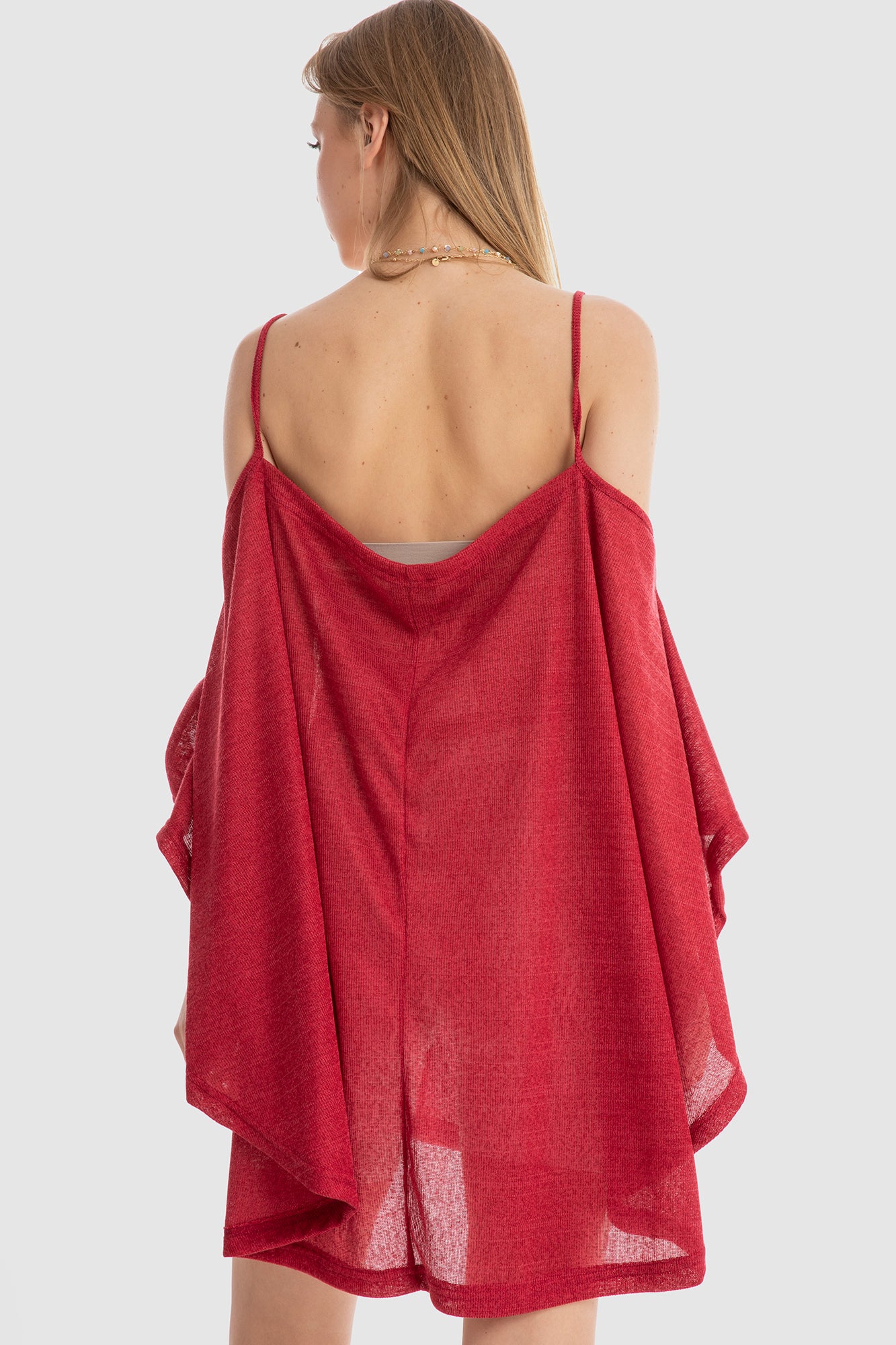 Spaghetti Straps Cover Up - Light Grey