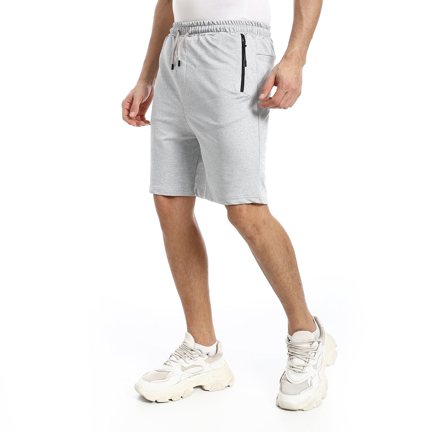 summer Melton shorts with zipper