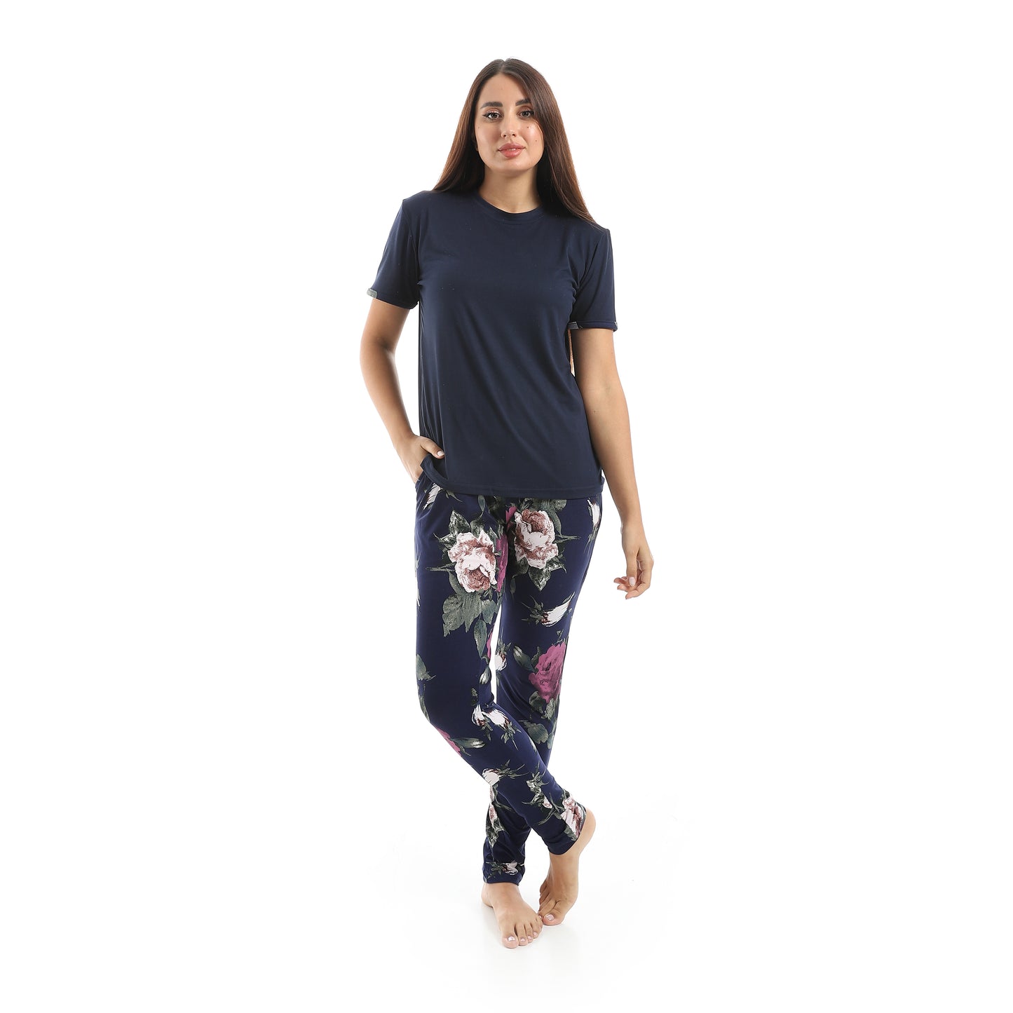pajama with T-shirt and patterned pants