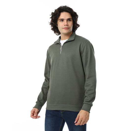 Knitted Zipped Sweatshirt
