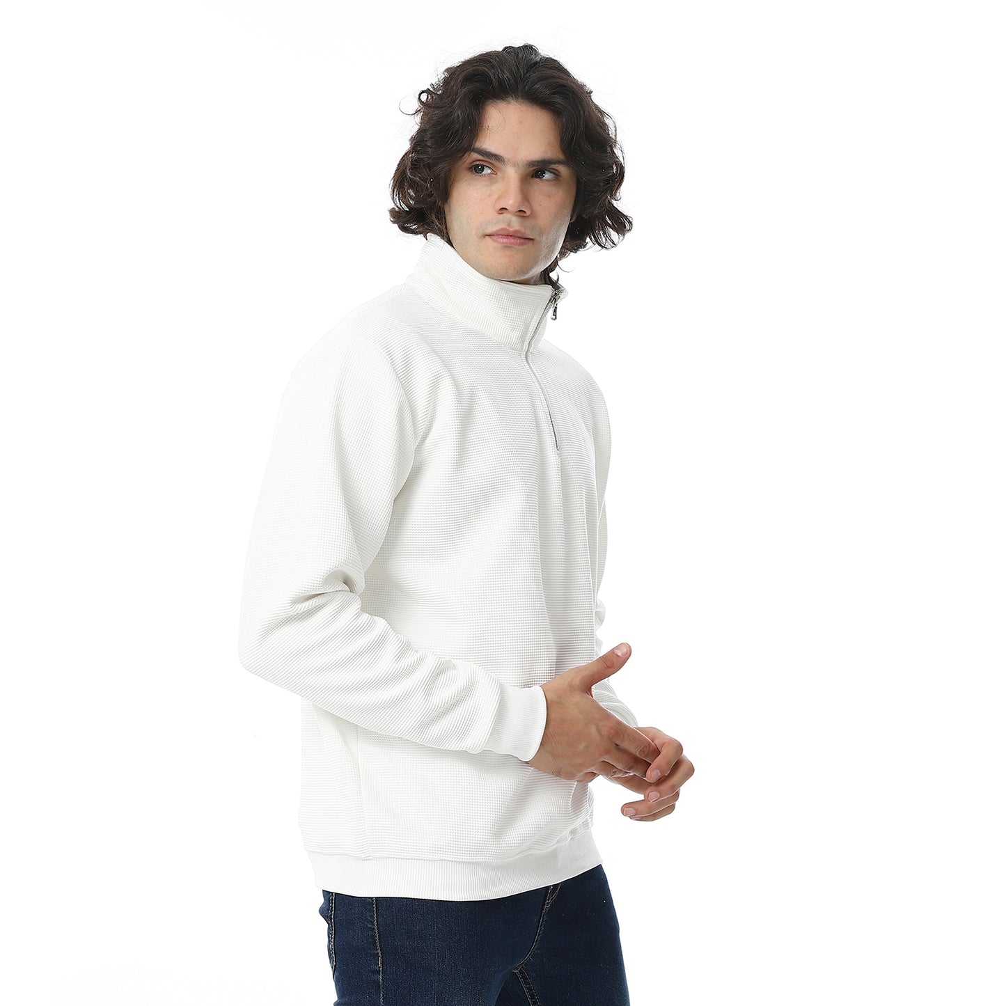 Knitted Zipped Sweatshirt