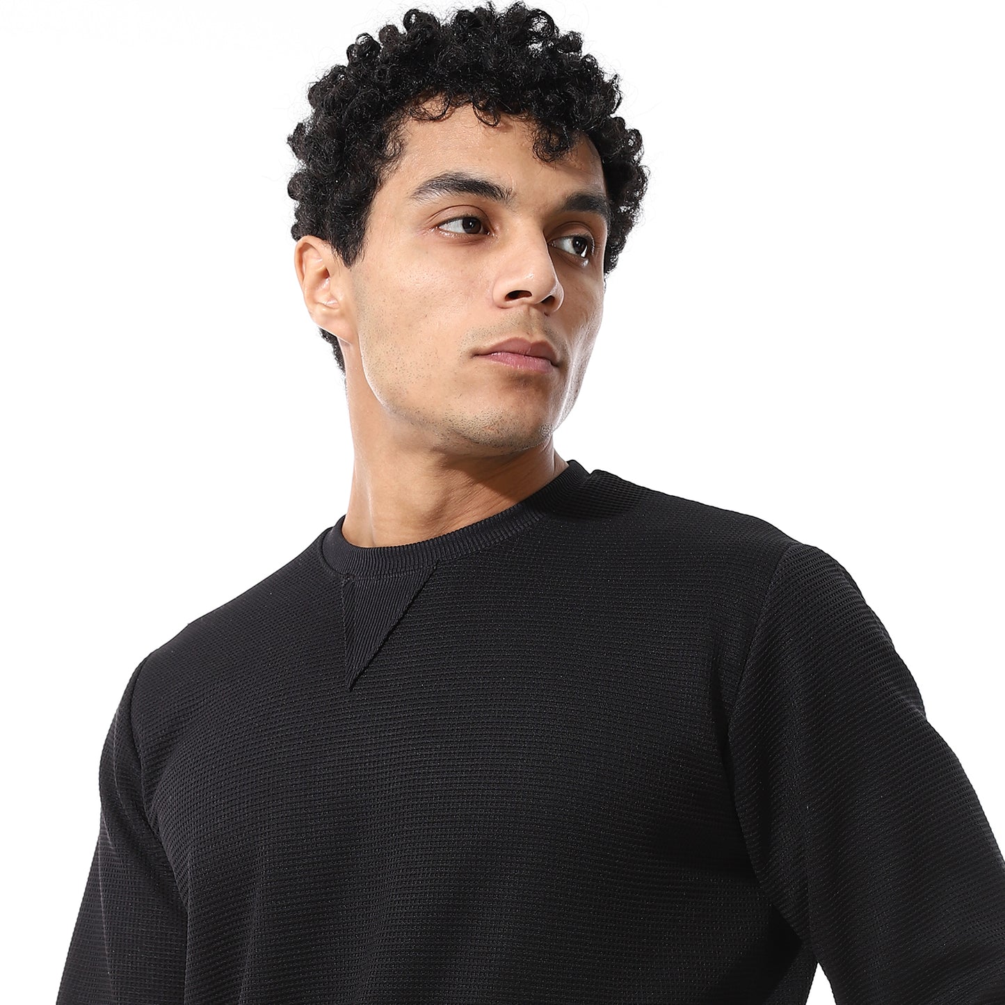 set of pant and ribbed round neck sweatshirt