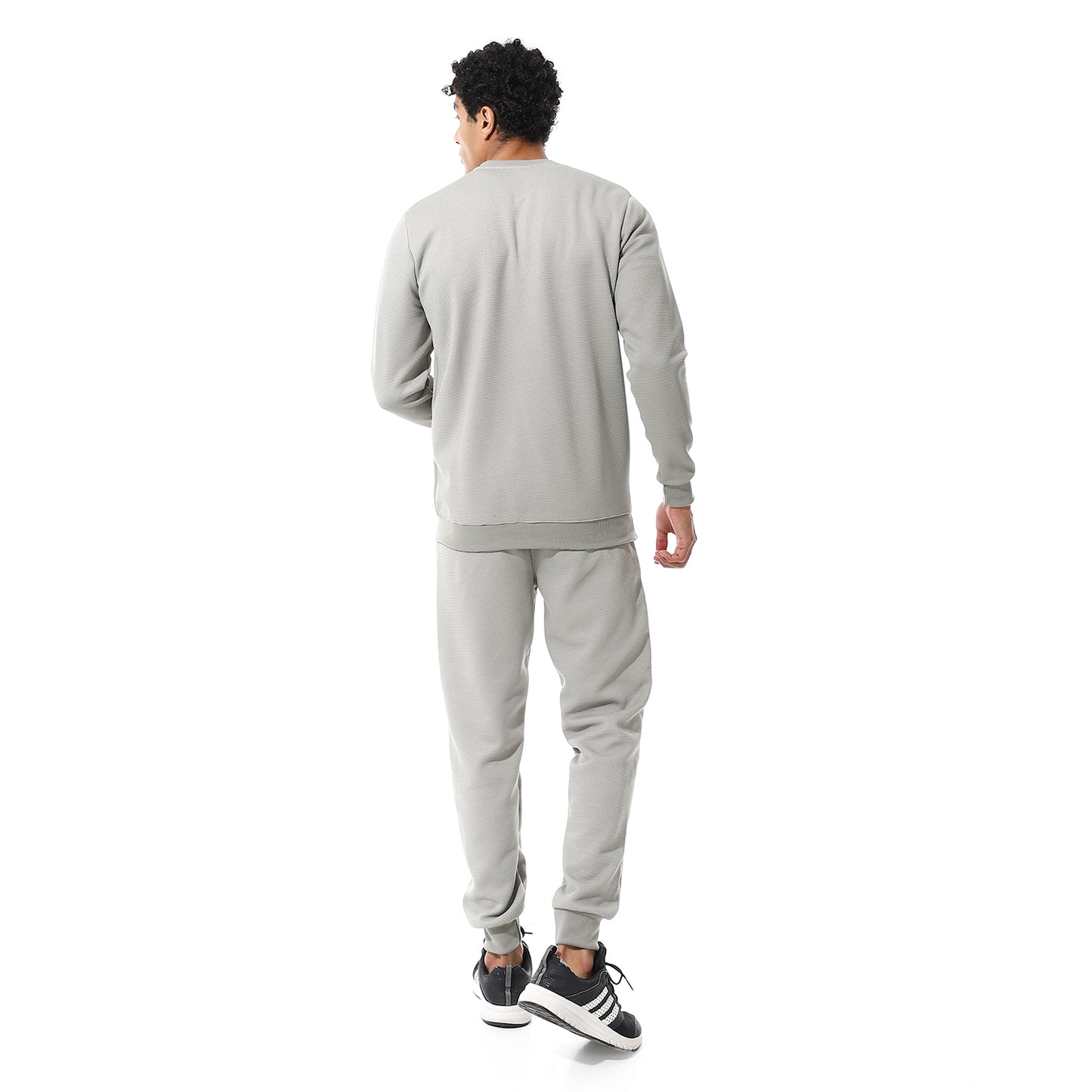 set of pant and ribbed round neck sweatshirt