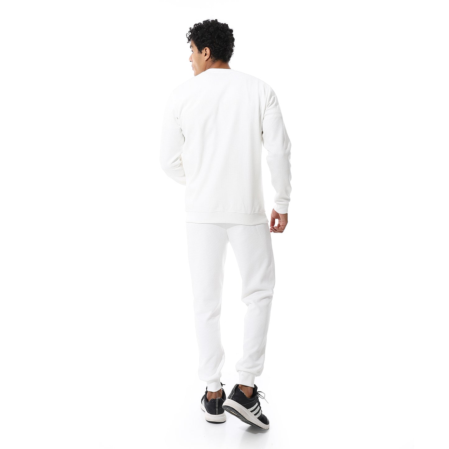 set of pant and ribbed round neck sweatshirt