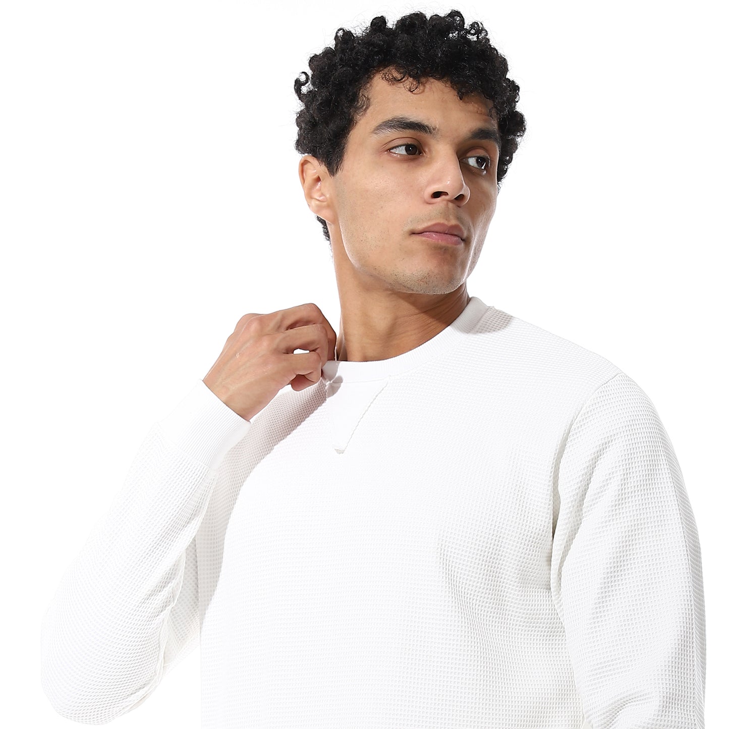 set of pant and ribbed round neck sweatshirt