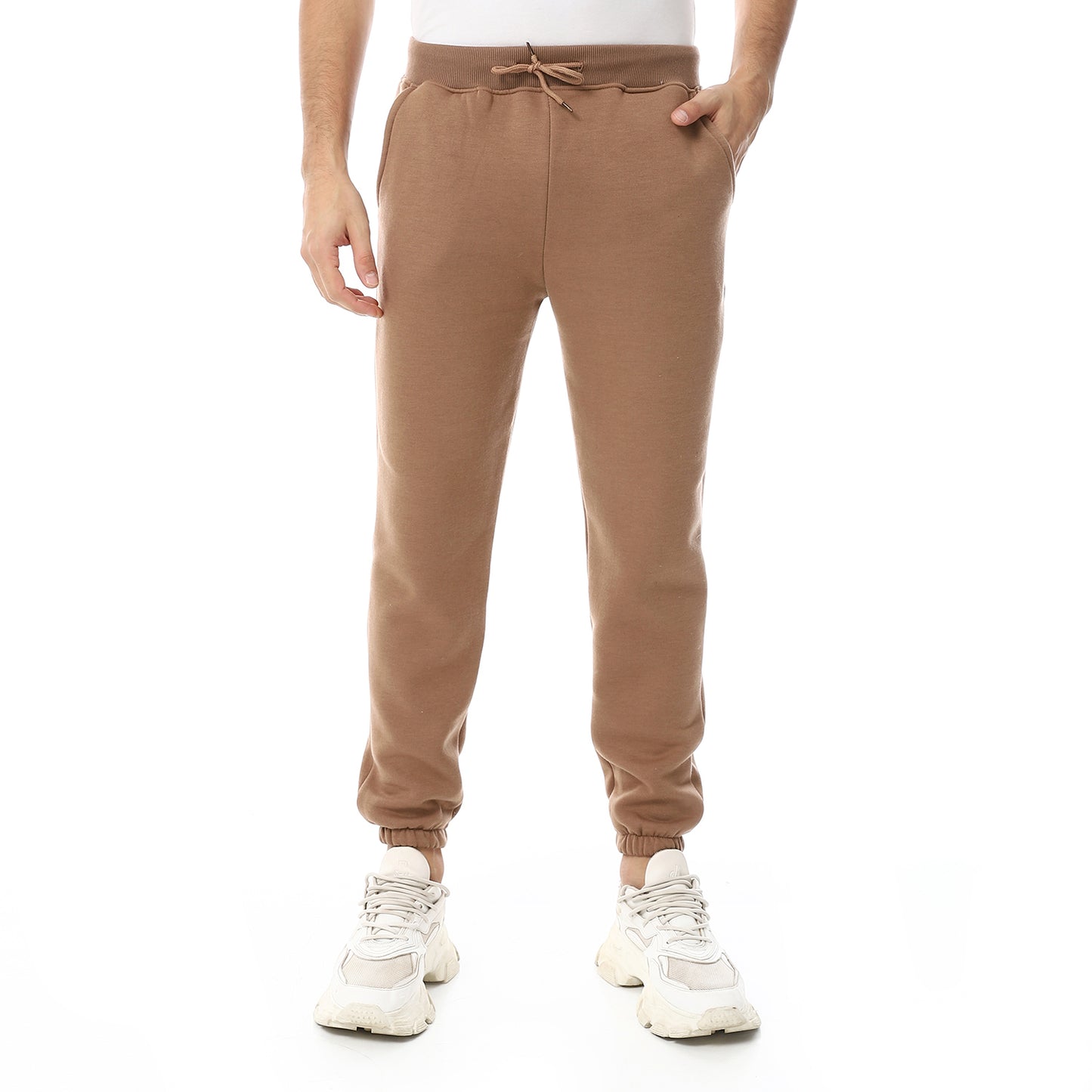 Plain Comfy Elastic Waist Sweatpants