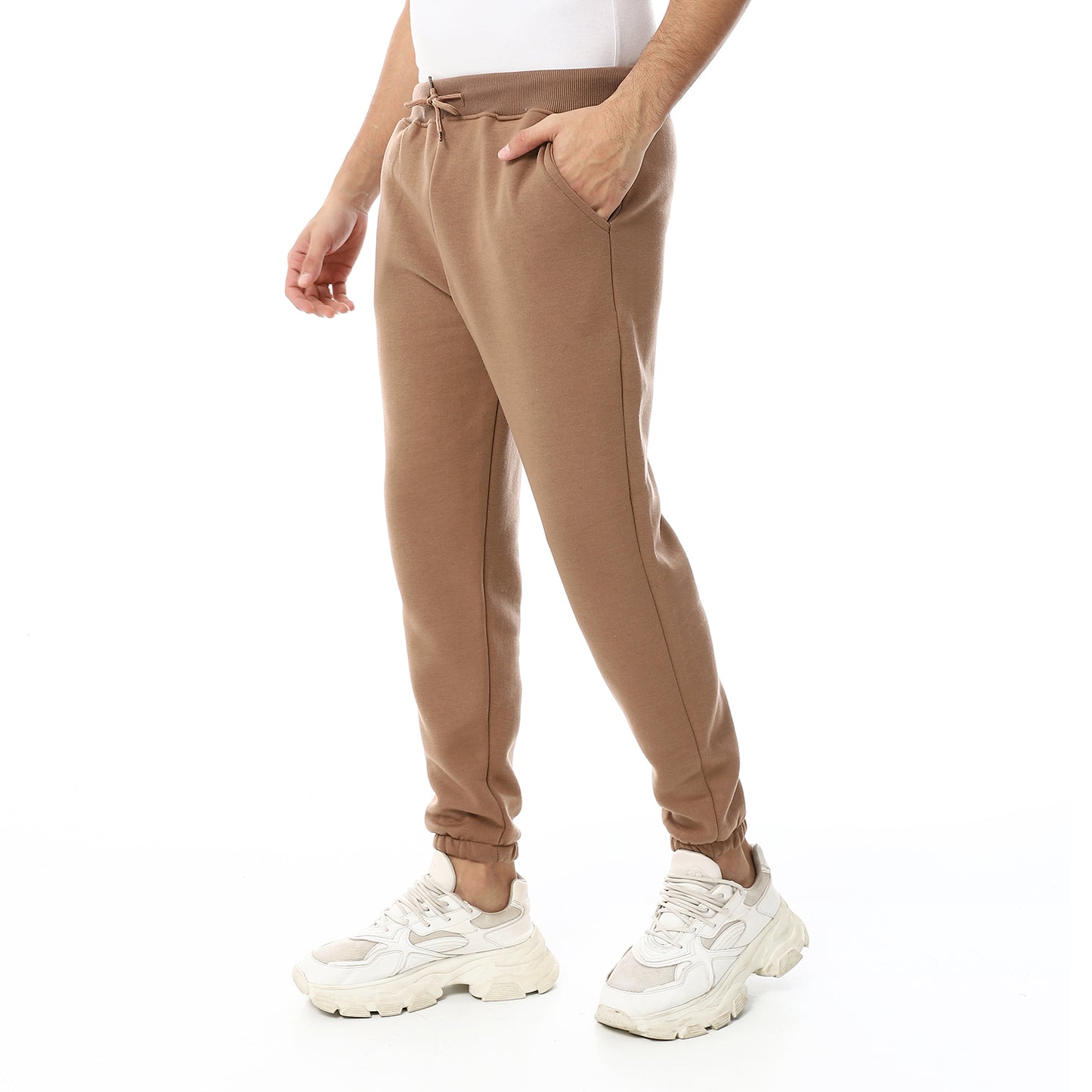 Plain Comfy Elastic Waist Sweatpants