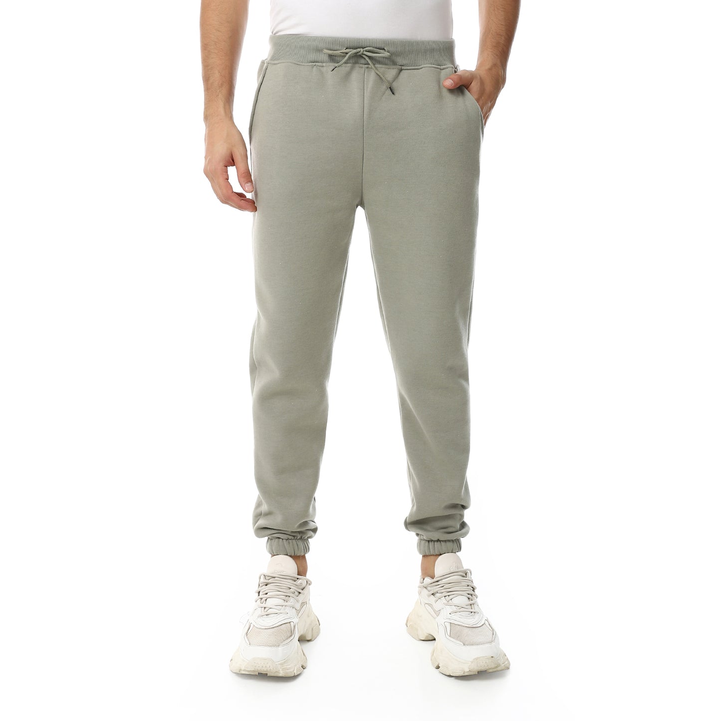 Plain Comfy Elastic Waist Sweatpants