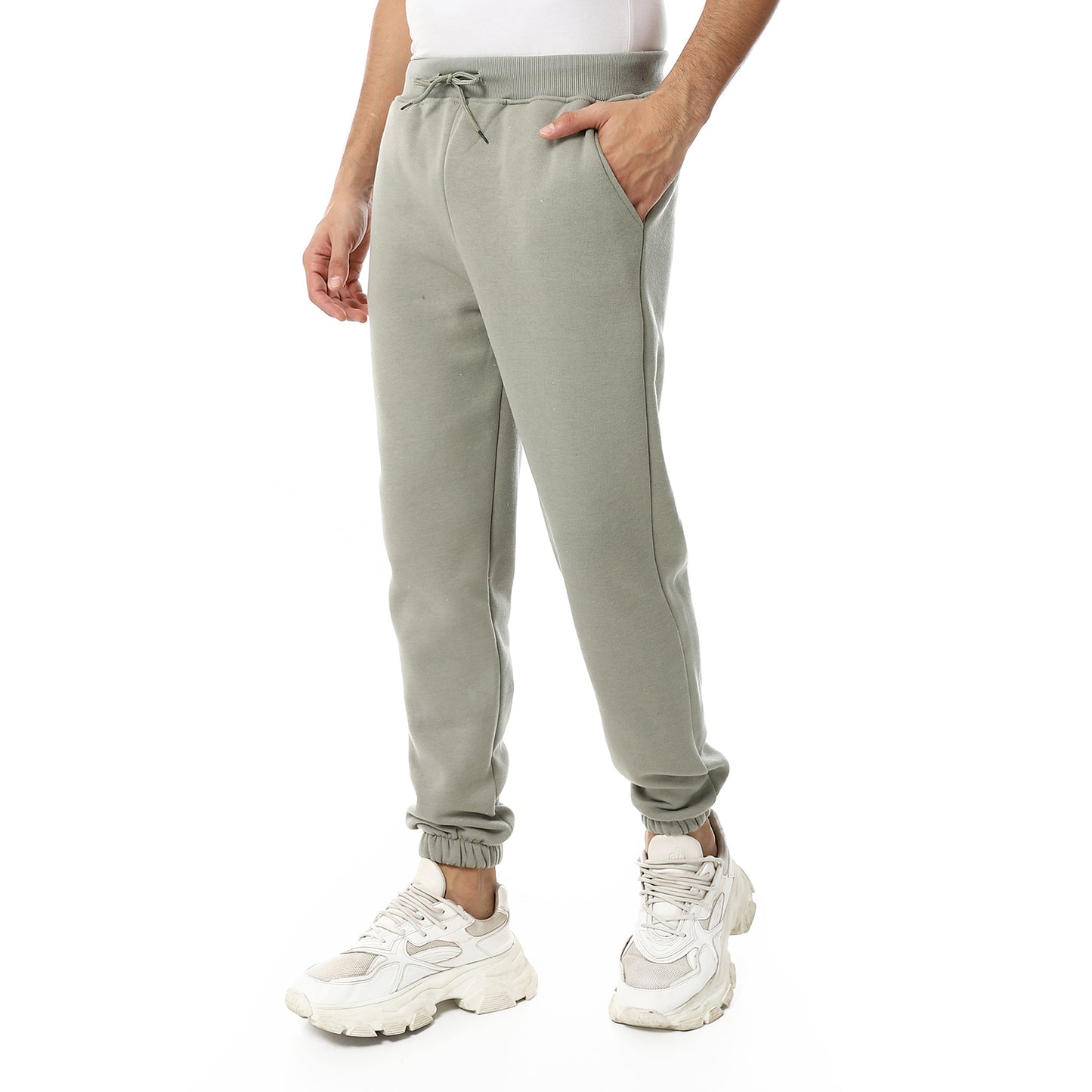 Plain Comfy Elastic Waist Sweatpants