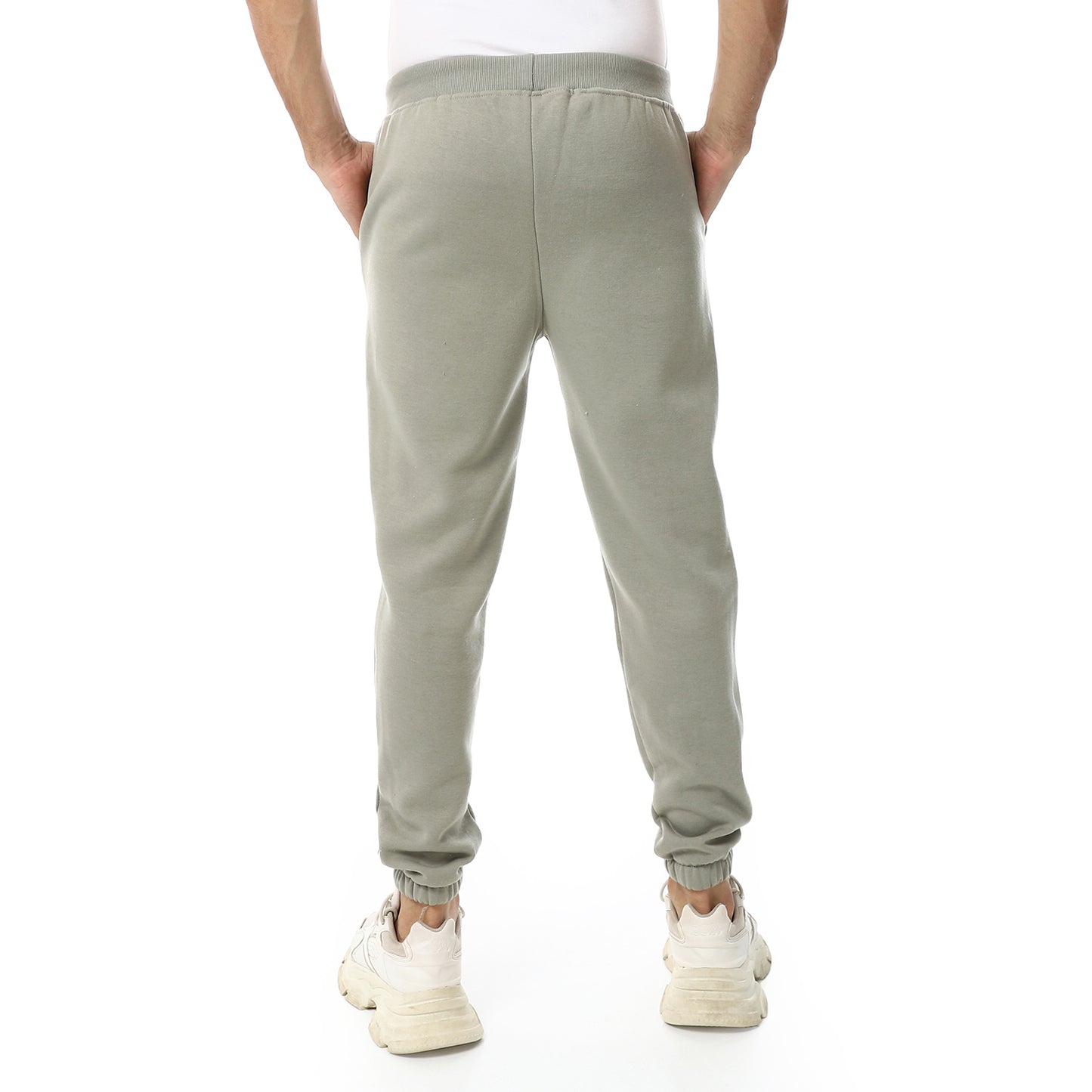 Plain Comfy Elastic Waist Sweatpants