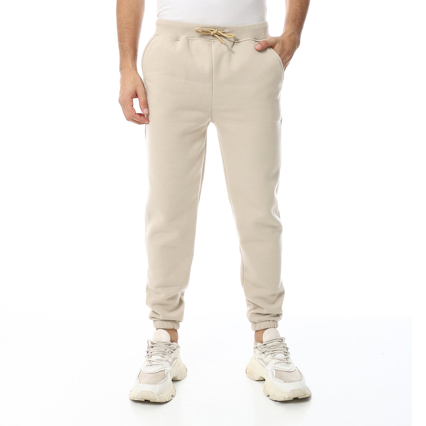 Plain Comfy Elastic Waist Sweatpants