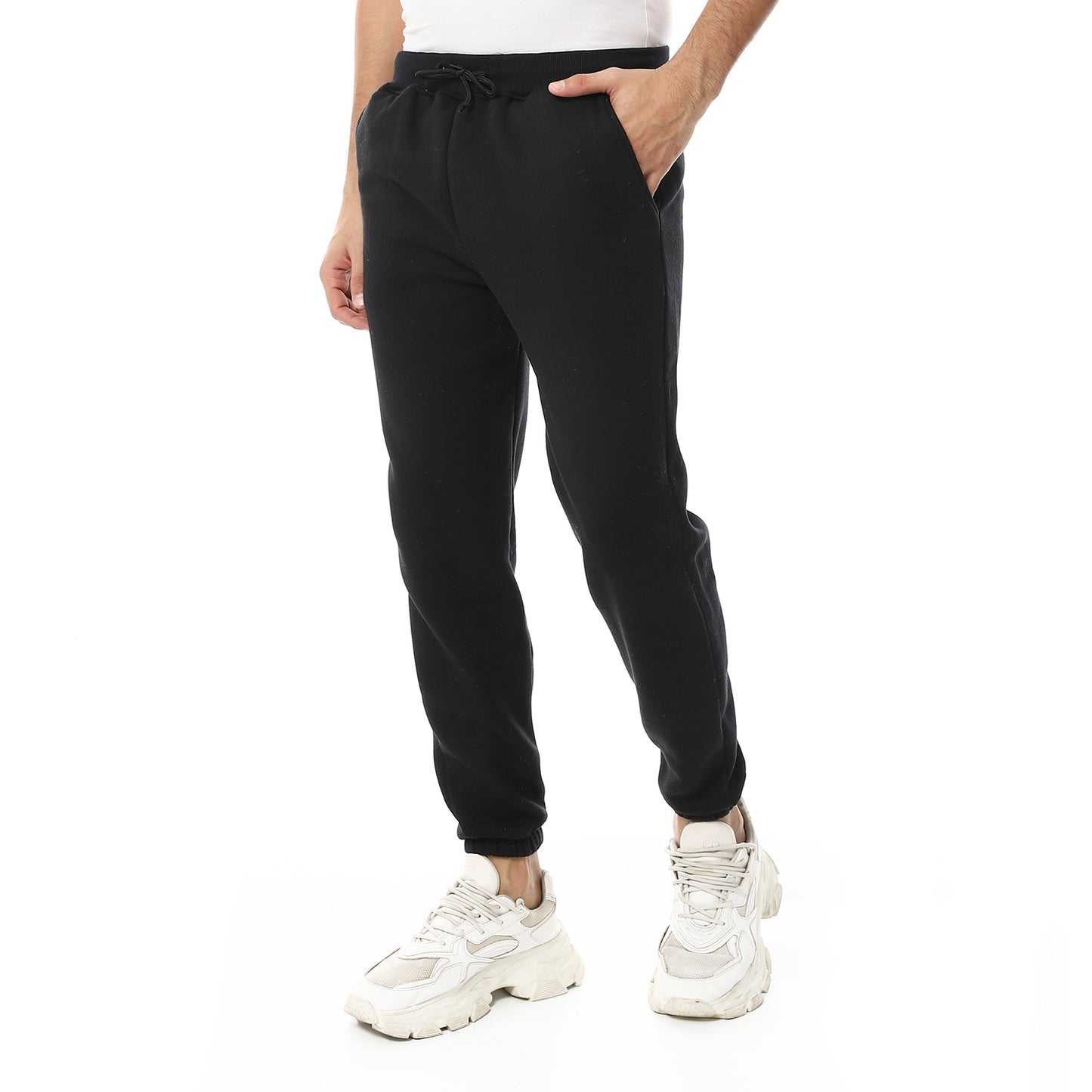 Plain Comfy Elastic Waist Sweatpants