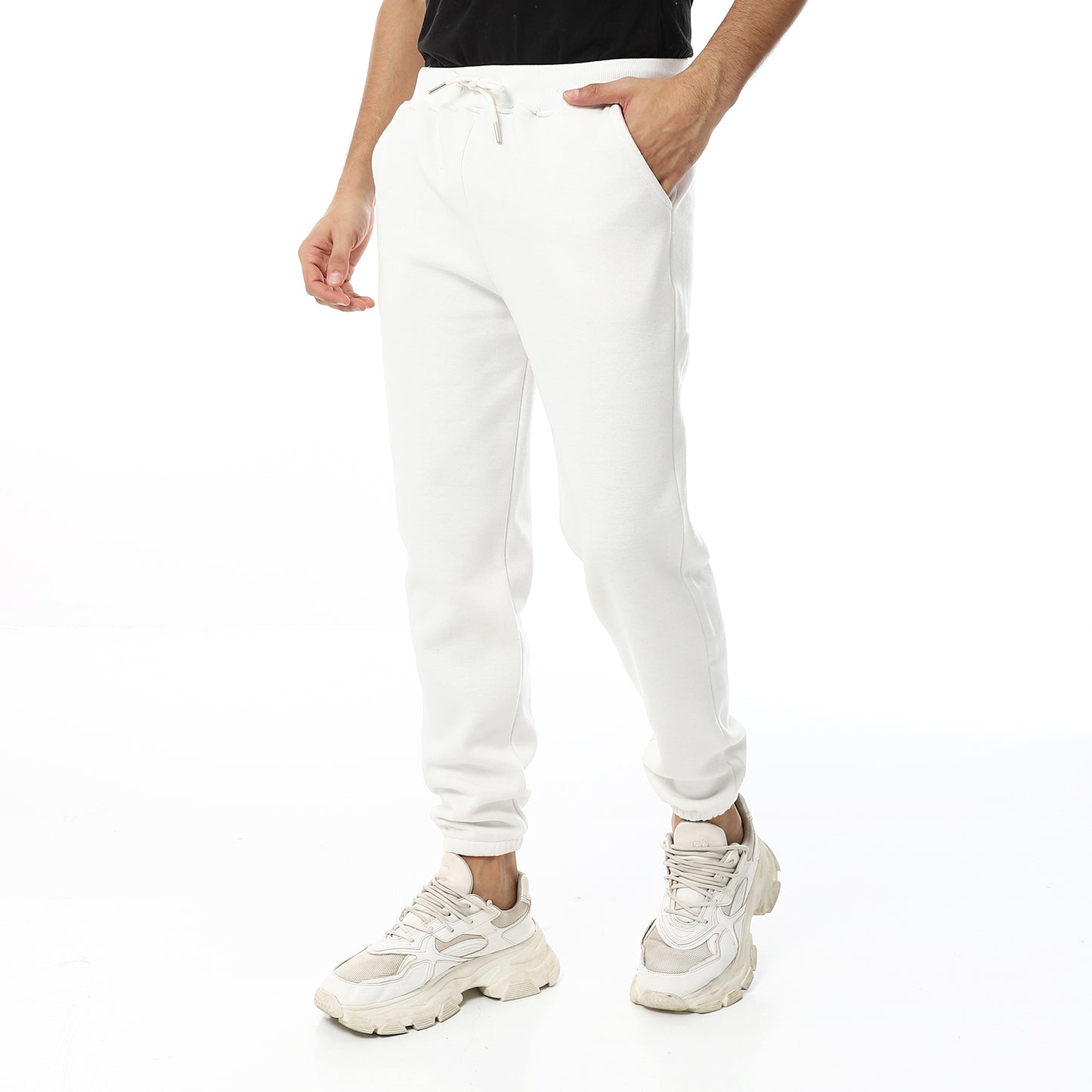 Plain Comfy Elastic Waist Sweatpants