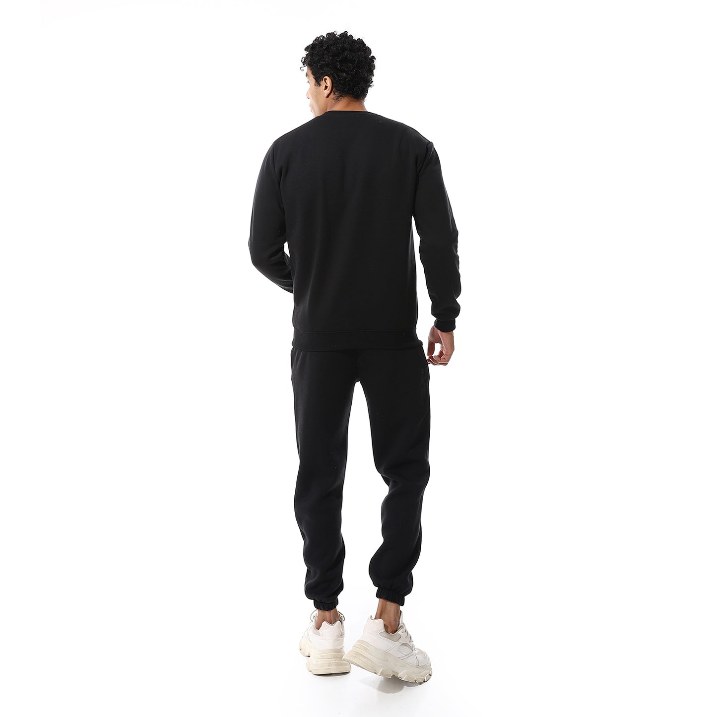 Round Neck Plain British Cozy Tracksuit Set