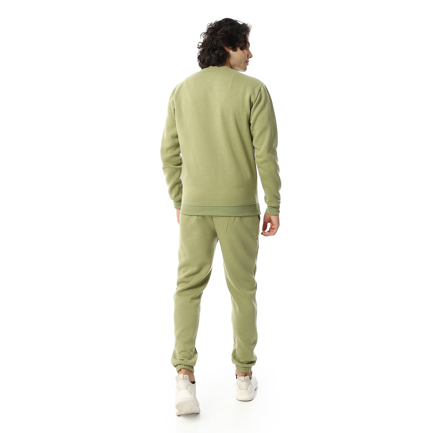 Round Neck Plain British Cozy Tracksuit Set