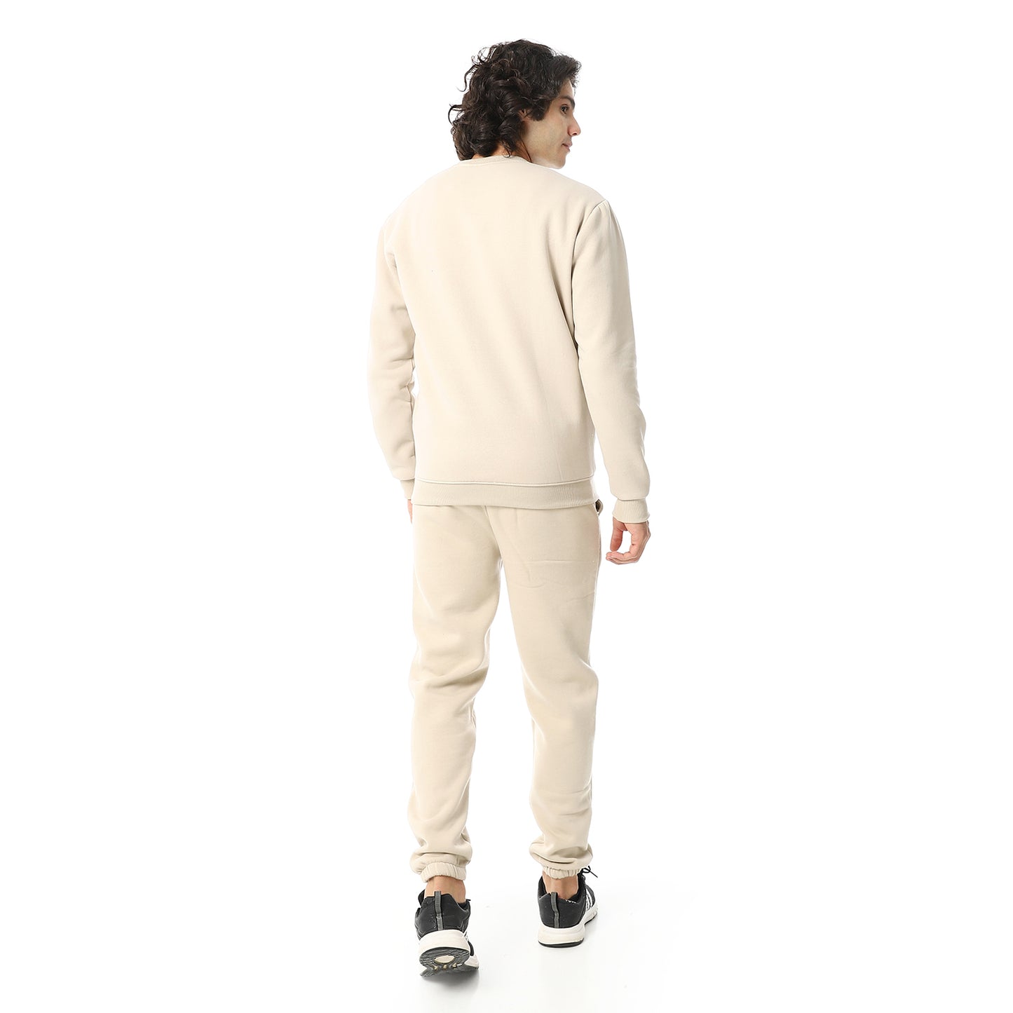 Round Neck Plain British Cozy Tracksuit Set