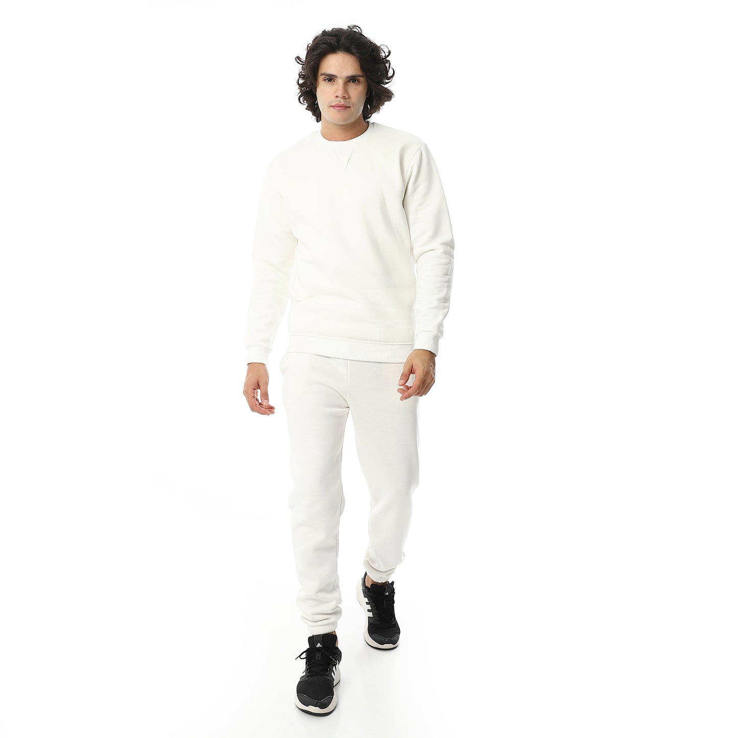 Round Neck Plain British Cozy Tracksuit Set