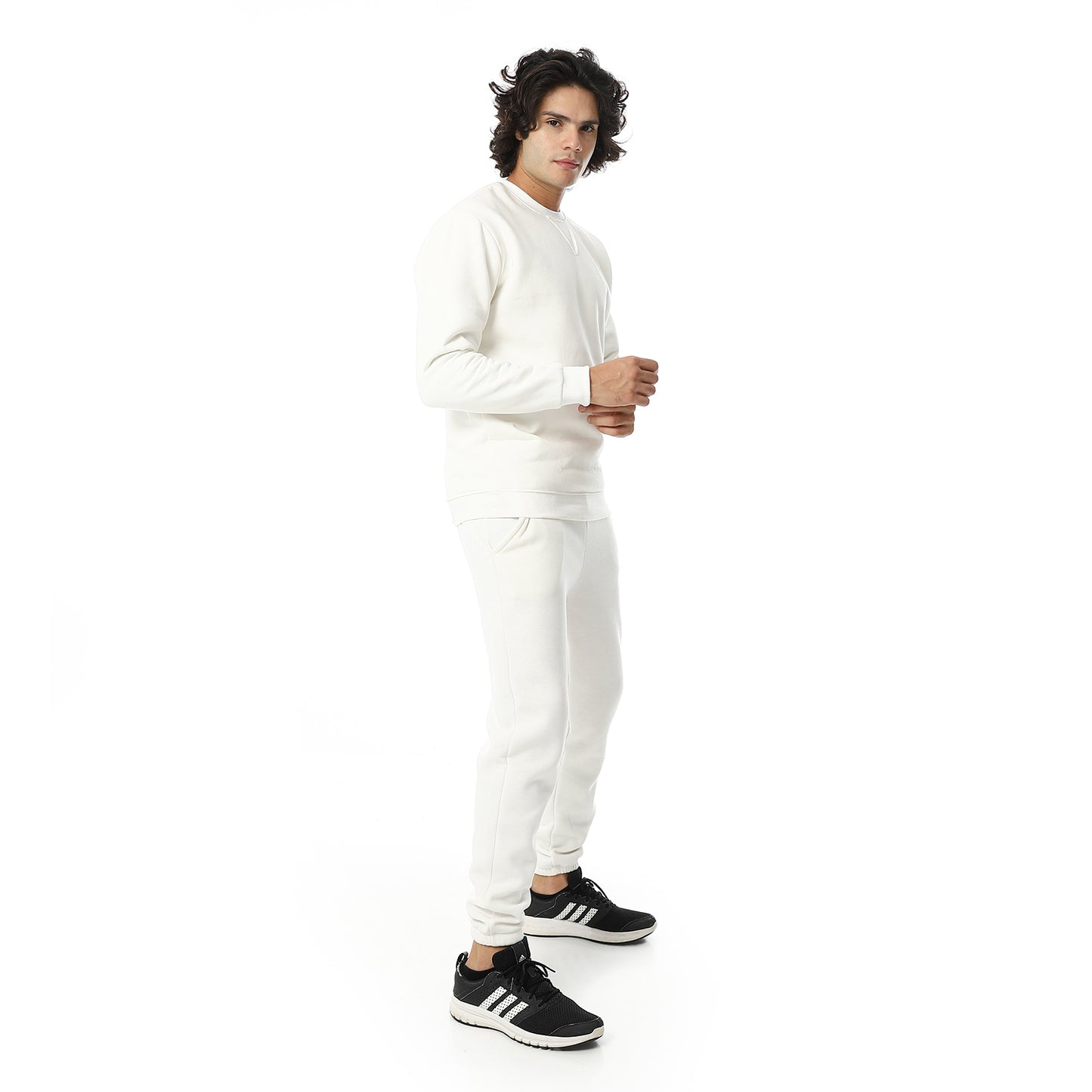 Round Neck Plain British Cozy Tracksuit Set