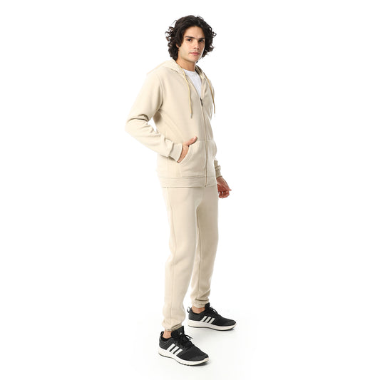 Comfy Hooded Neck & Elastic Waist Tracksuit Set