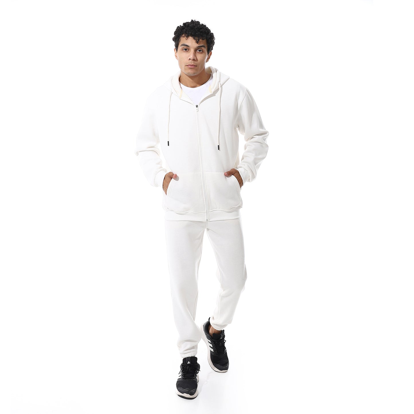 Comfy Hooded Neck & Elastic Waist Tracksuit Set