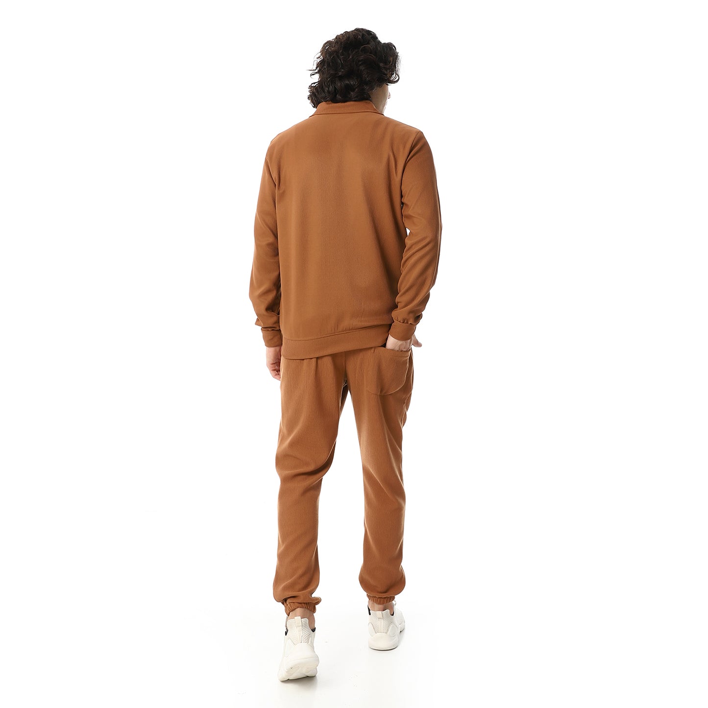 Zipped Neck Casual Tracksuit Set