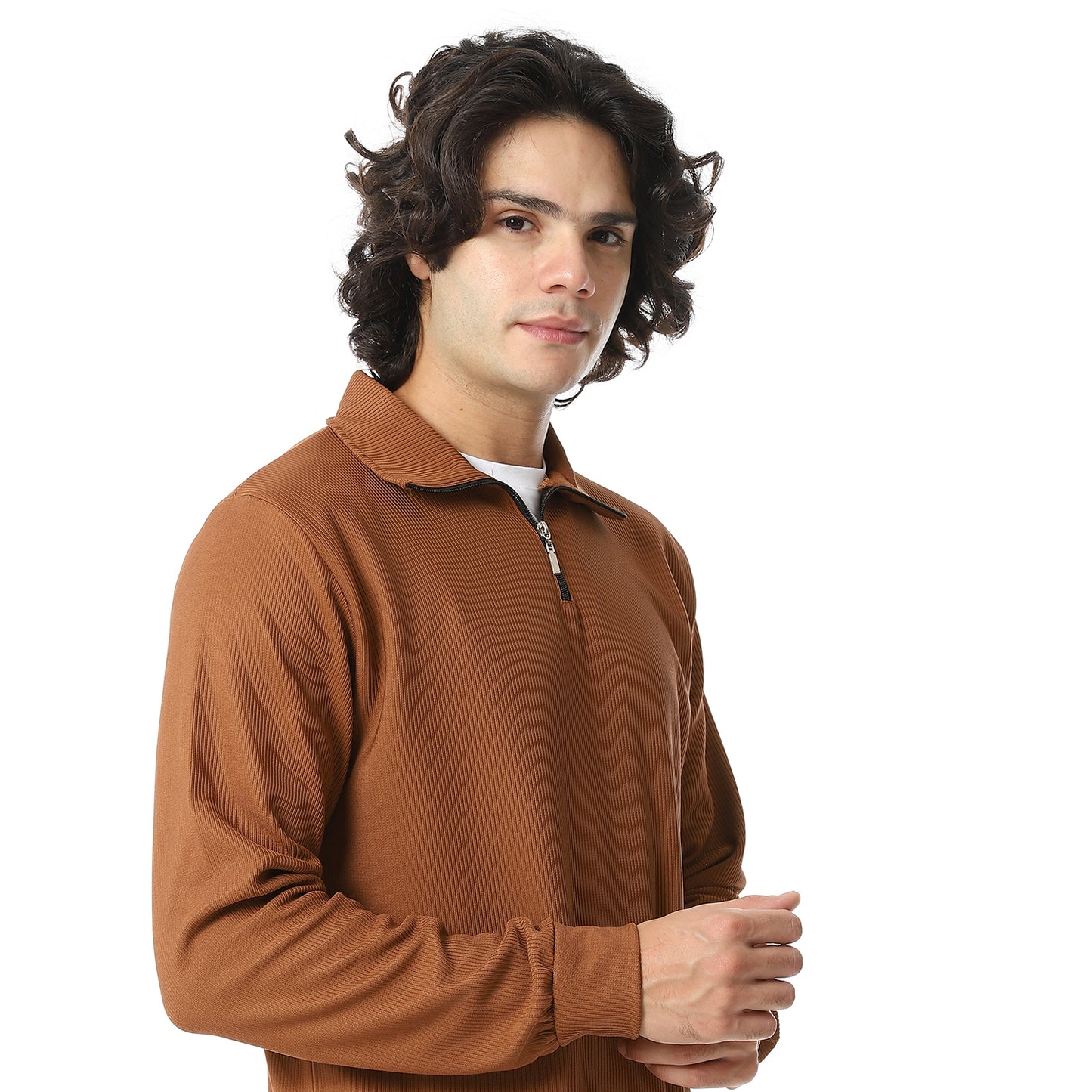 Zipped Neck Casual Tracksuit Set