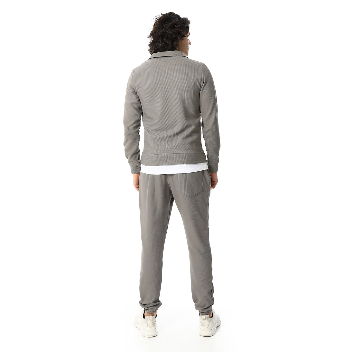 Zipped Neck Casual Tracksuit Set