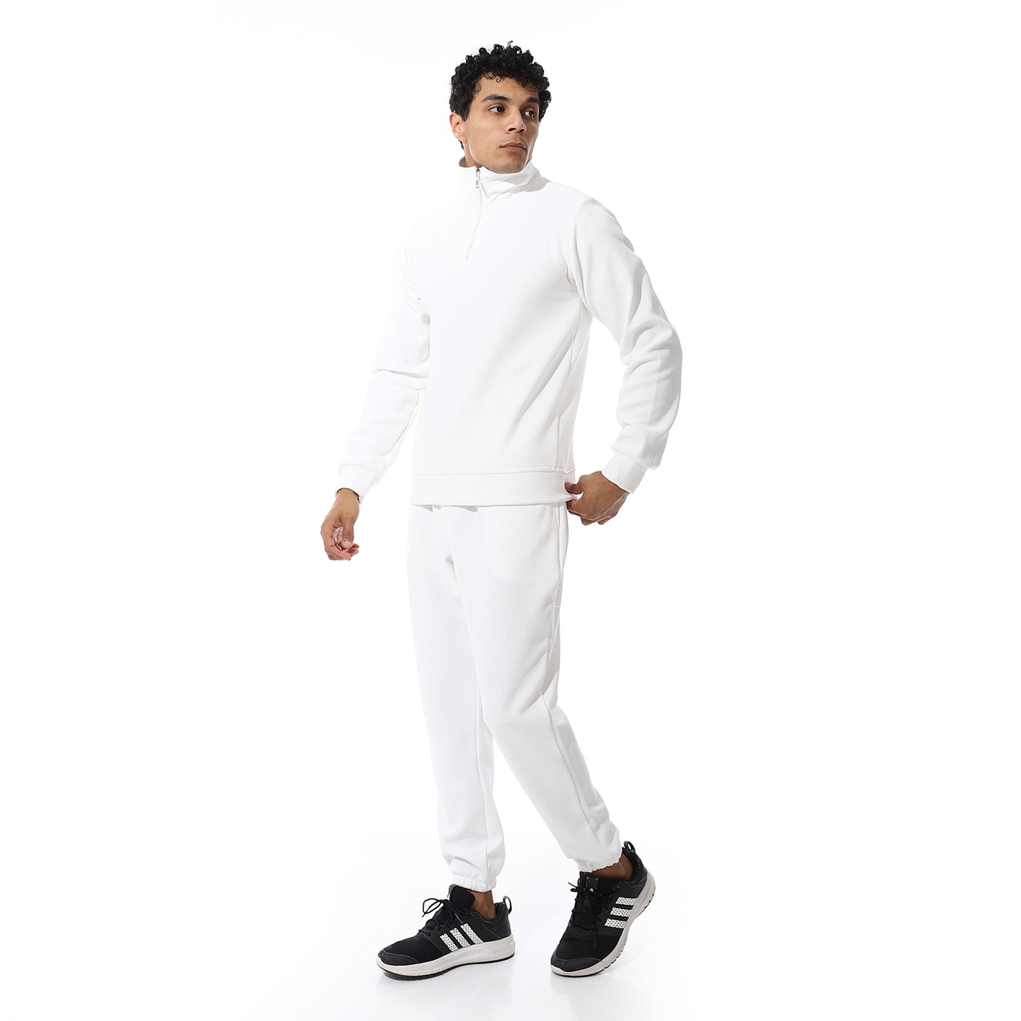 Zipped Neck Casual Tracksuit Set