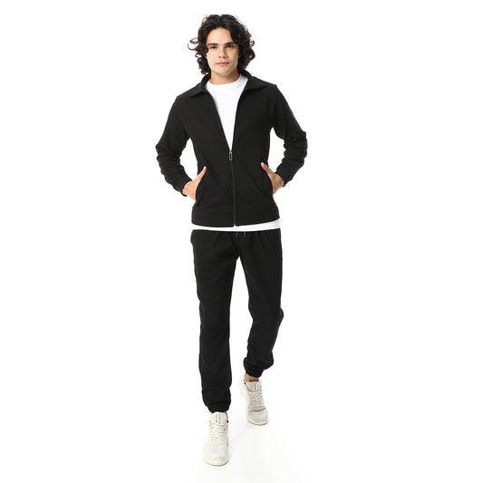 Zipped Casual Tracksuit Set
