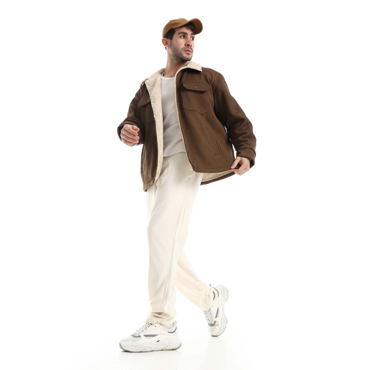 Plush jacket with buttons