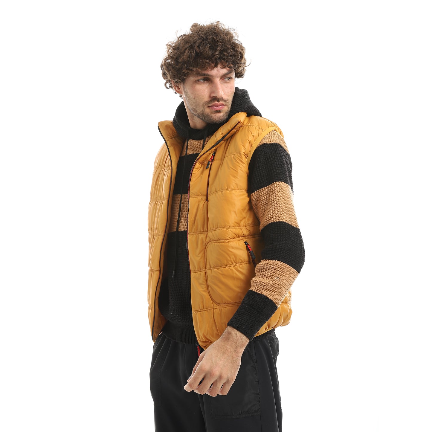 Pump jacket cut, zipper and cappucco