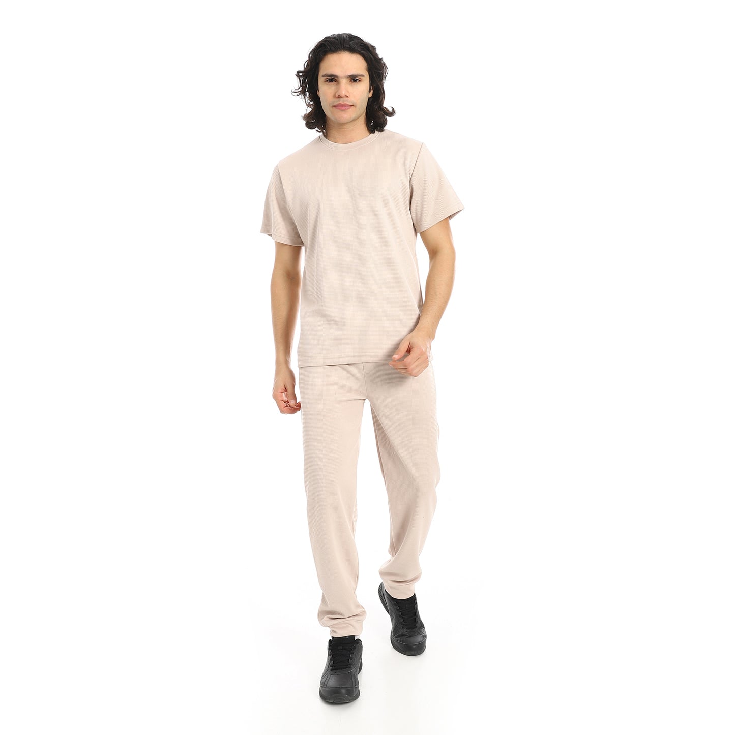Short Sleeves Slip On T-Shirt and Pants Set
